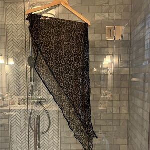 Leopard Print Sheer Scarf